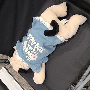 Dog T-shirt, Blue with White trim